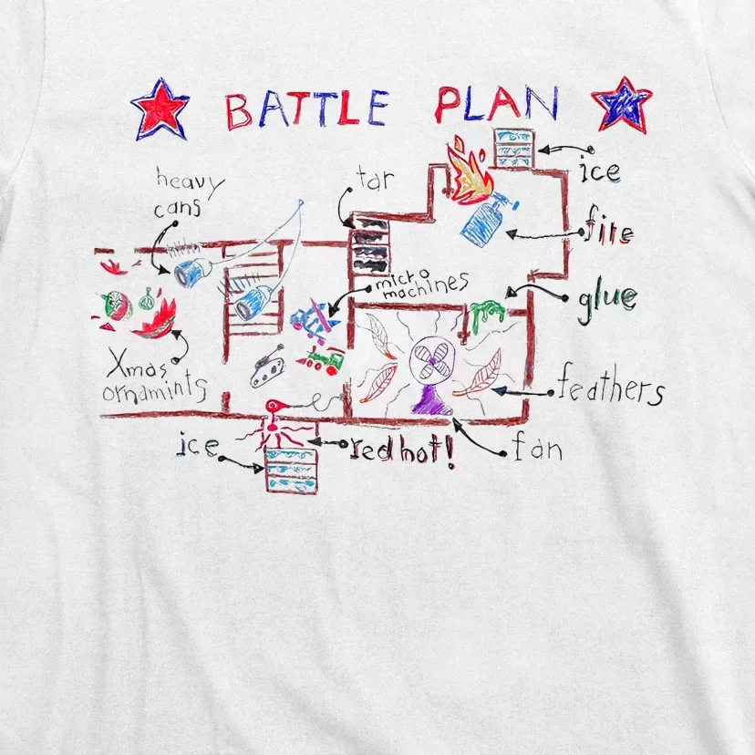 Funny Battle Plan Christmas Home Hand Dawn Alone Xmas T-Shirt