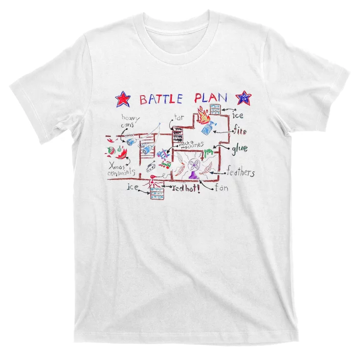 Funny Battle Plan Christmas Home Hand Dawn Alone Xmas T-Shirt