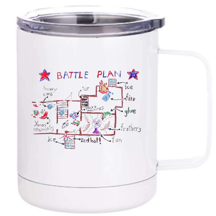 Funny Battle Plan Christmas Home Hand Dawn Alone Xmas Front & Back 12oz Stainless Steel Tumbler Cup