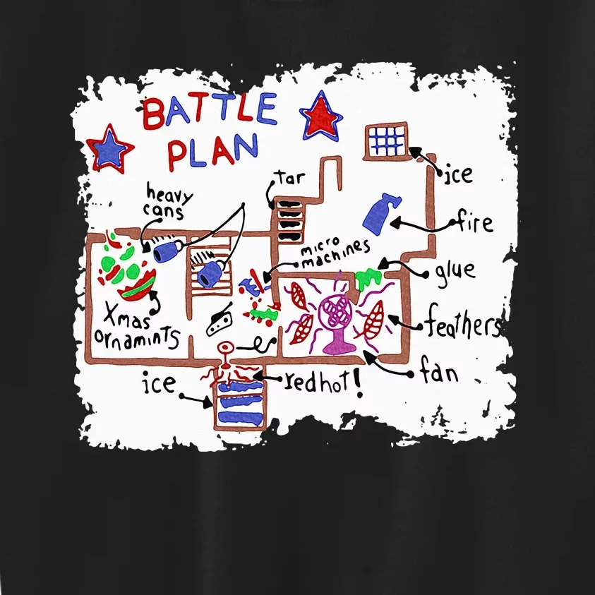 Funny Battle Plan Christmas Home Hand Dawn Alone Xmas Kids Sweatshirt