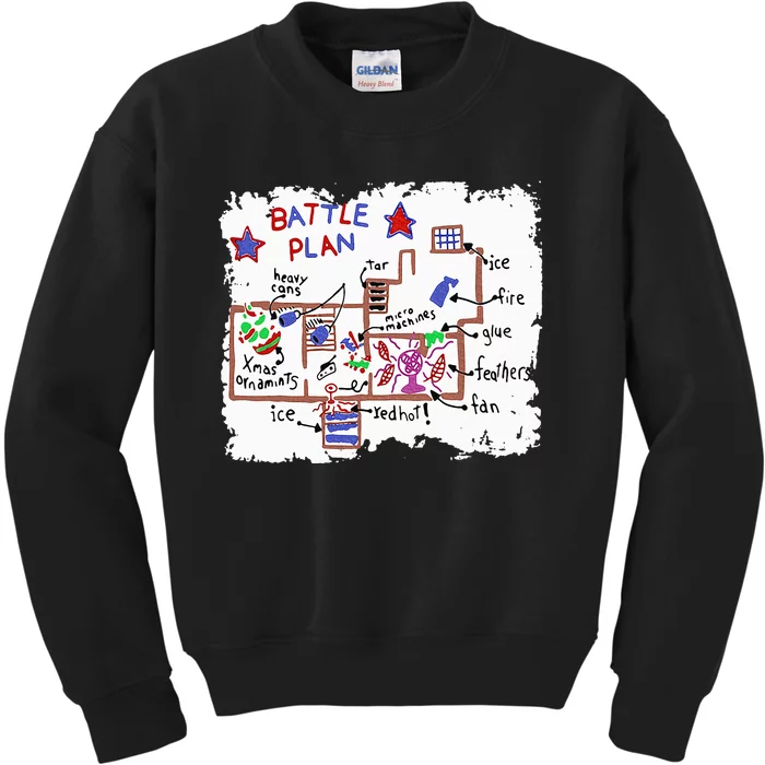 Funny Battle Plan Christmas Home Hand Dawn Alone Xmas Kids Sweatshirt