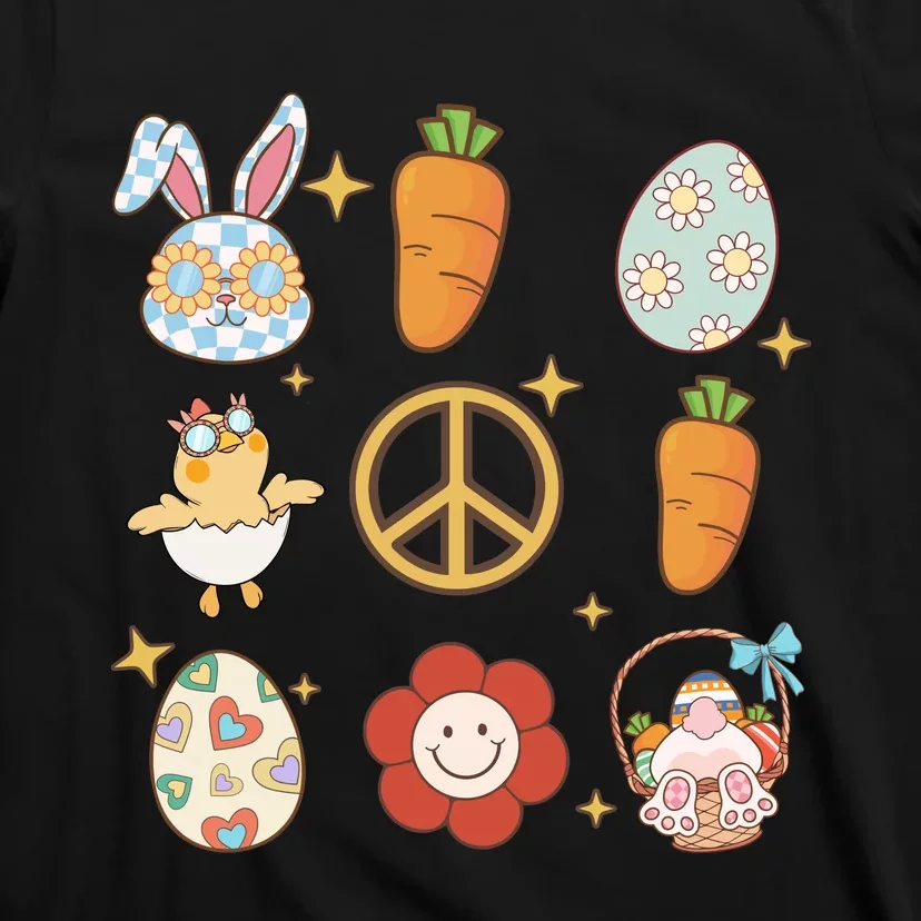 Funny Bunny Peace Floral Egg T-Shirt