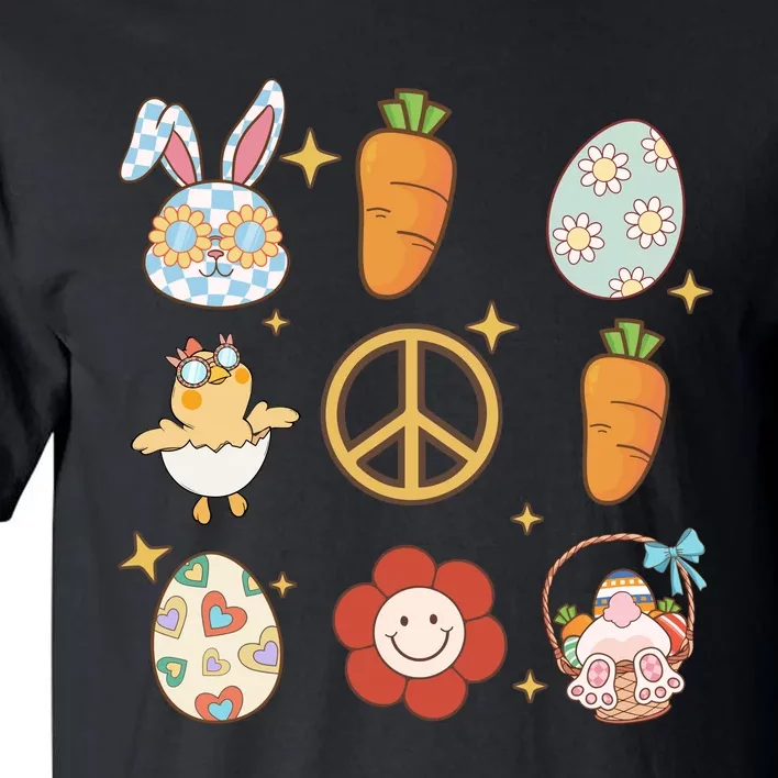 Funny Bunny Peace Floral Egg Tall T-Shirt