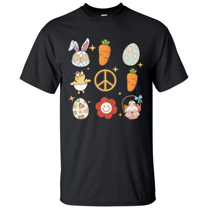 Funny Bunny Peace Floral Egg Tall T-Shirt