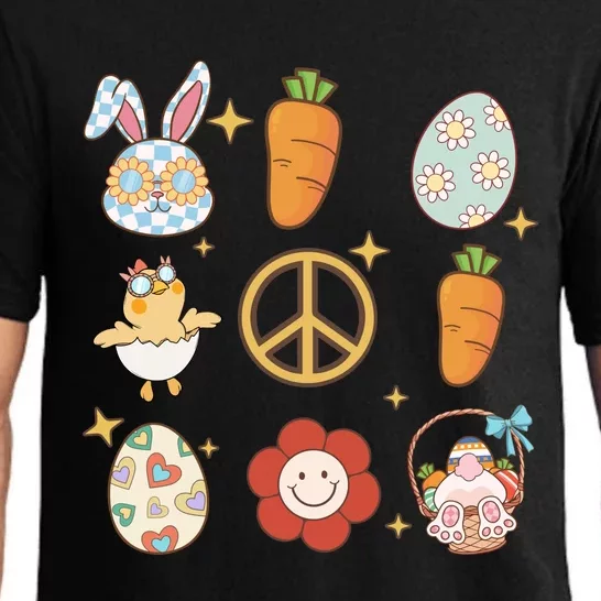 Funny Bunny Peace Floral Egg Pajama Set