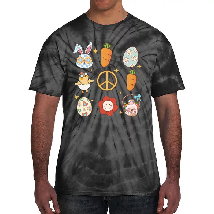 Funny Bunny Peace Floral Egg Tie-Dye T-Shirt