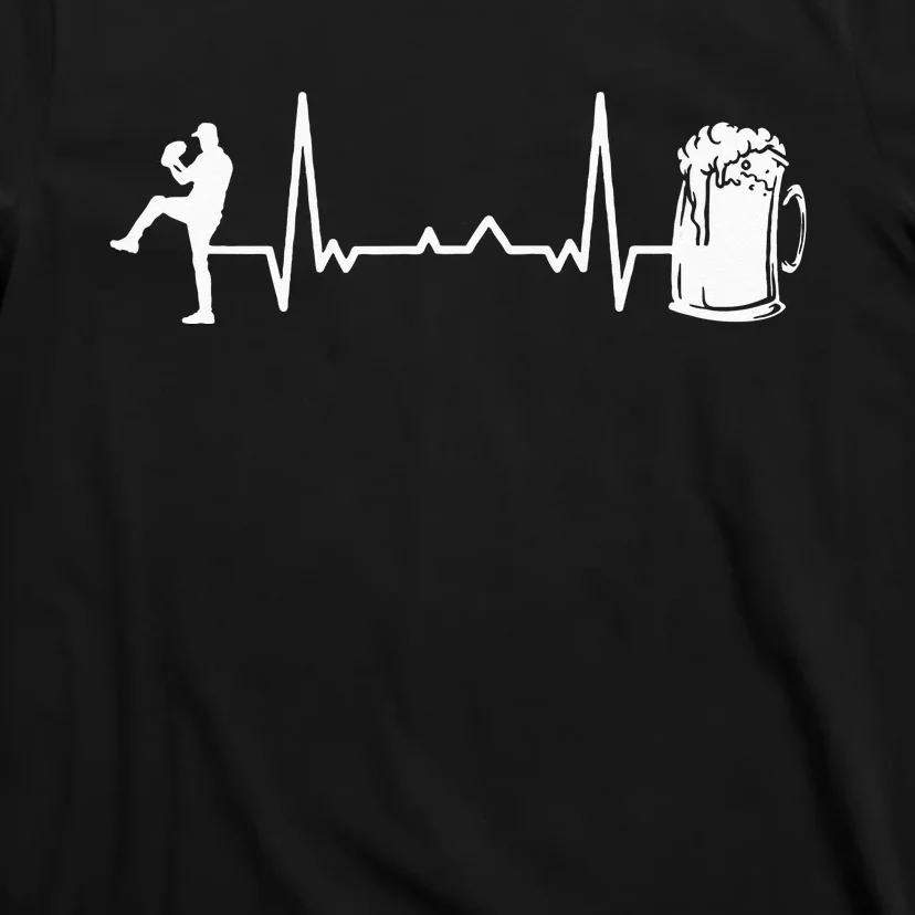 Funny Baseball Player Heartbeat EKG Baseballer T-Shirt