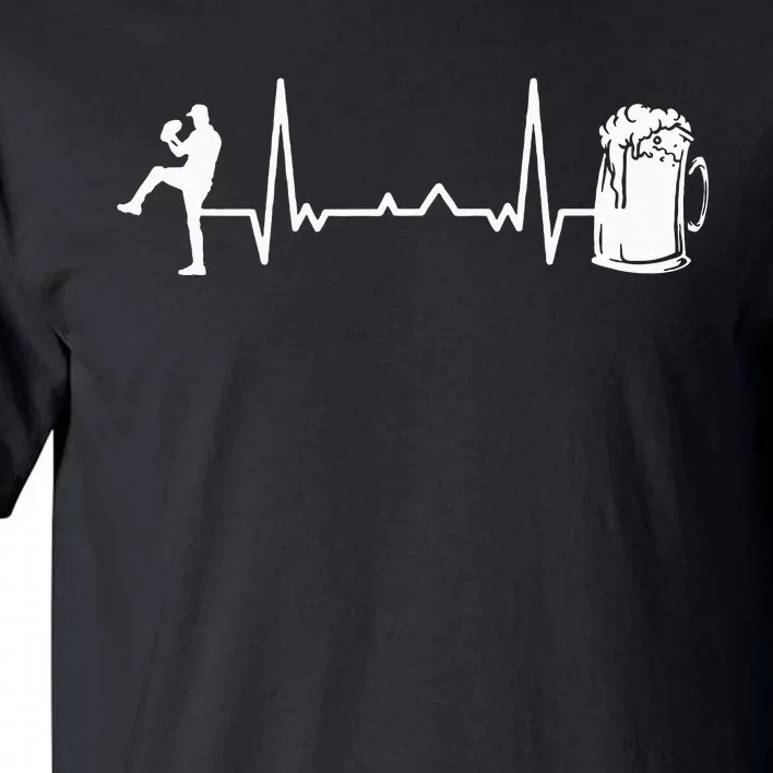 Funny Baseball Player Heartbeat EKG Baseballer Tall T-Shirt