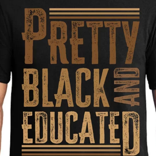 Funny Black Pride History Month Pretty Black And Educated Gift Pajama Set