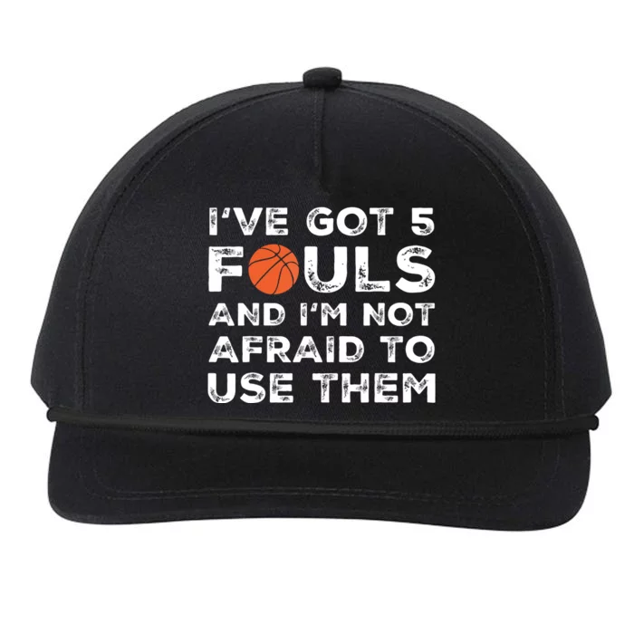 Funny Basketball Player Hoops 5 Fouls Snapback Five-Panel Rope Hat