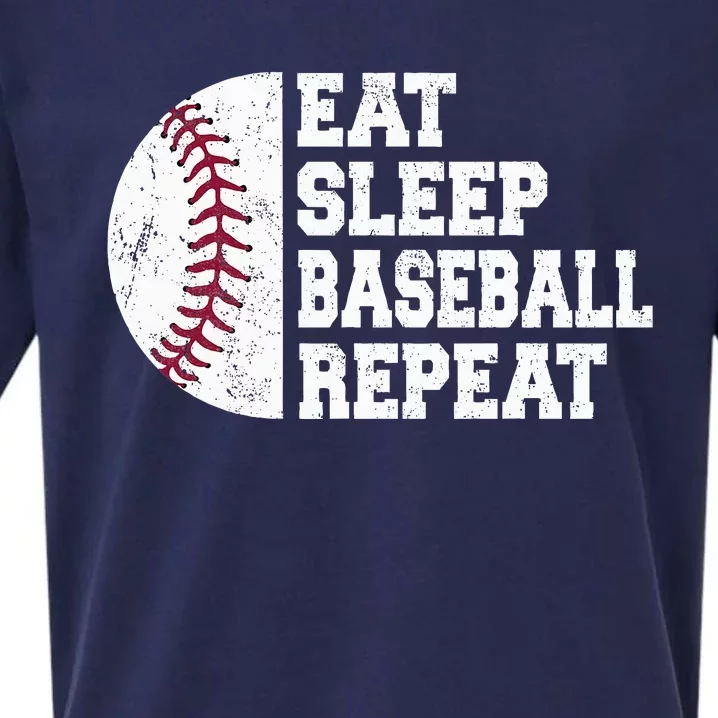 Funny Baseball Player Eat Sleep Repeat Sueded Cloud Jersey T-Shirt