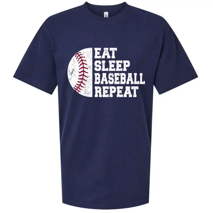 Funny Baseball Player Eat Sleep Repeat Sueded Cloud Jersey T-Shirt