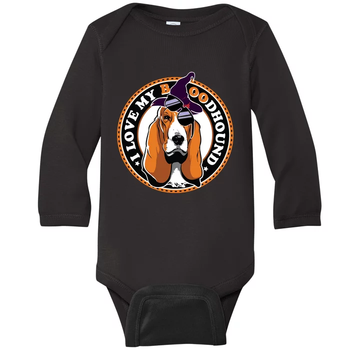 Funny Boo Puns Bloodhound Dog Lover Baby Long Sleeve Bodysuit