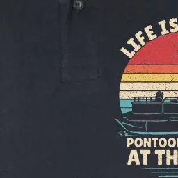 Funny Boater Pontoon Boat Captain Life Is Better At The Lake Softstyle Adult Sport Polo