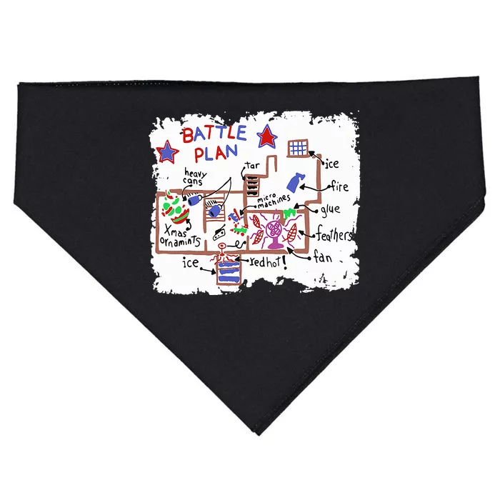 Funny Battle Plan Christmas Home Hand Dawn Alone Xmas USA-Made Doggie Bandana