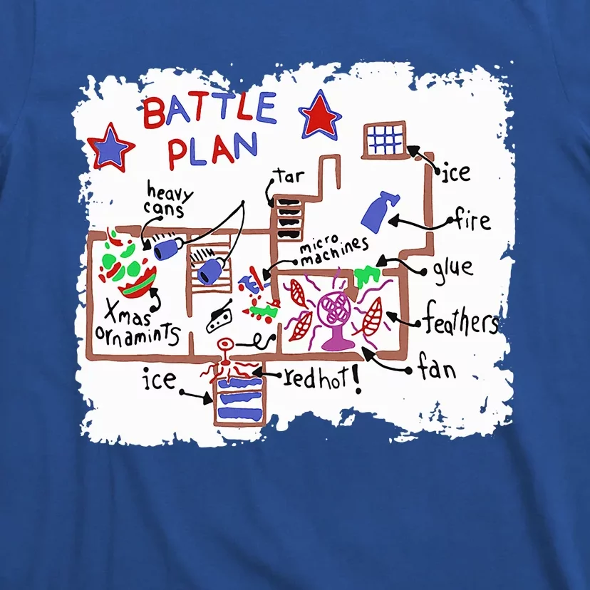 Funny Battle Plan Christmas Home Hand Dawn Alone Xmas T-Shirt