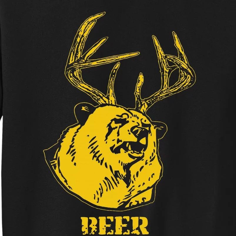 Funny Bear Plus Deer Equals Beer Deer Hunting Usa Hunter Tall Sweatshirt