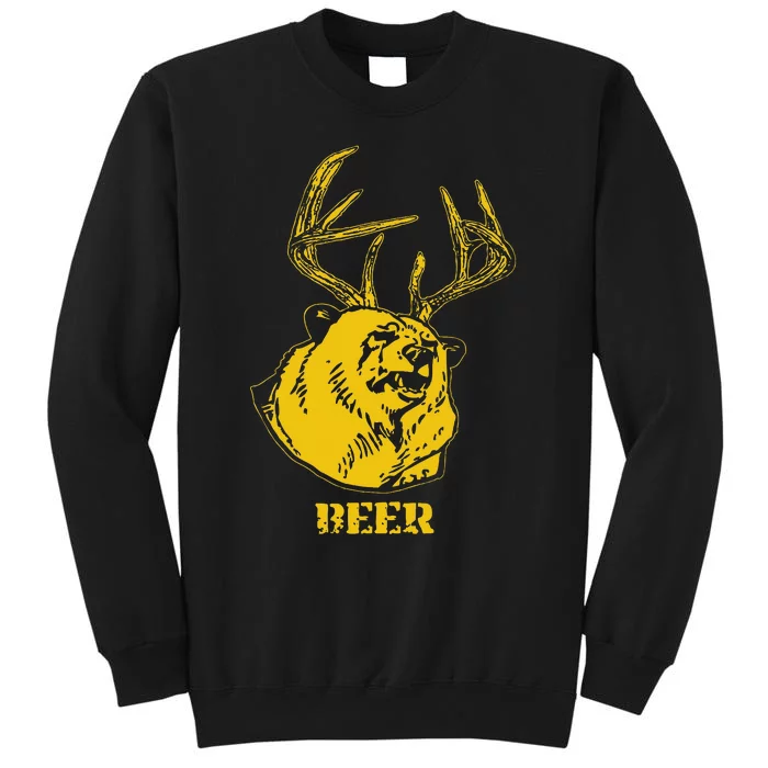 Funny Bear Plus Deer Equals Beer Deer Hunting Usa Hunter Tall Sweatshirt