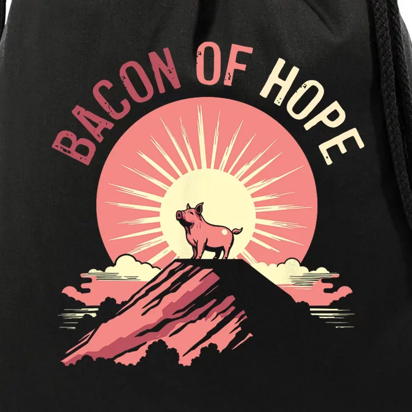 Funny BBQ Pork Pun Bacon Of Hope Pork Grillparty Barbecue Drawstring Bag