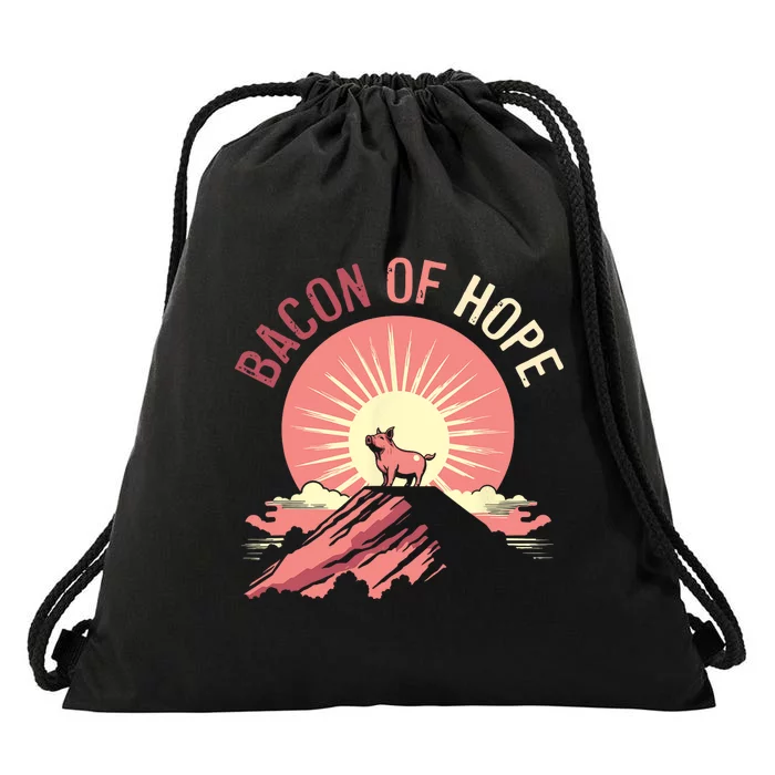 Funny BBQ Pork Pun Bacon Of Hope Pork Grillparty Barbecue Drawstring Bag