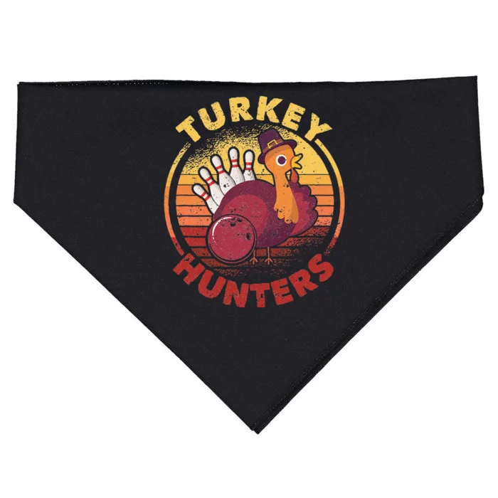 Funny Bowling Player Bowler Team Thanksgiving Turkey Hunters USA-Made Doggie Bandana