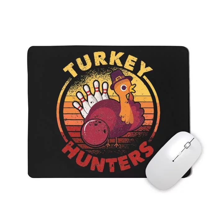 Funny Bowling Player Bowler Team Thanksgiving Turkey Hunters Mousepad