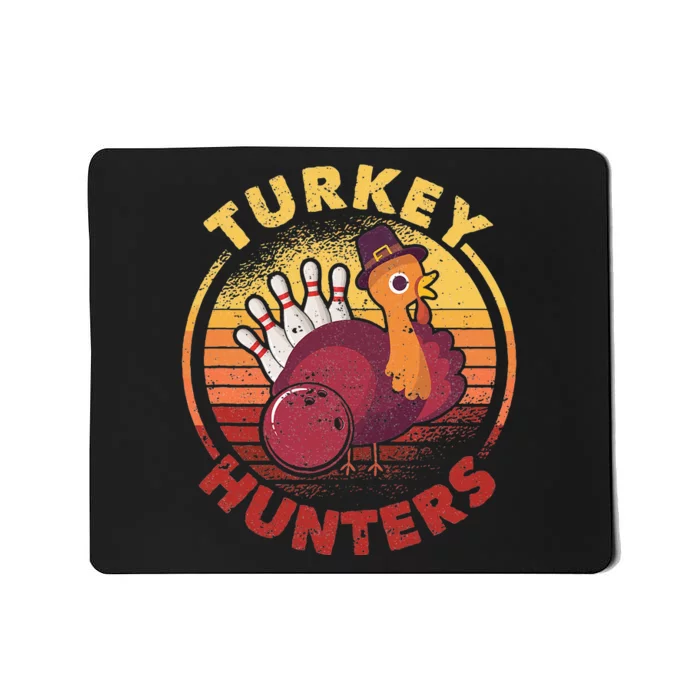 Funny Bowling Player Bowler Team Thanksgiving Turkey Hunters Mousepad