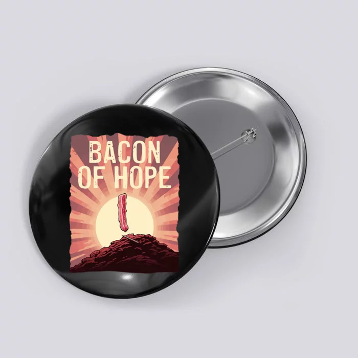 Funny BBQ Pork Pun Bacon Of Hope Pork Grillparty Barbecue Button