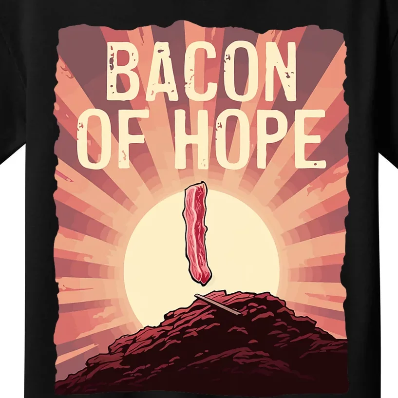 Funny BBQ Pork Pun Bacon Of Hope Pork Grillparty Barbecue Kids T-Shirt