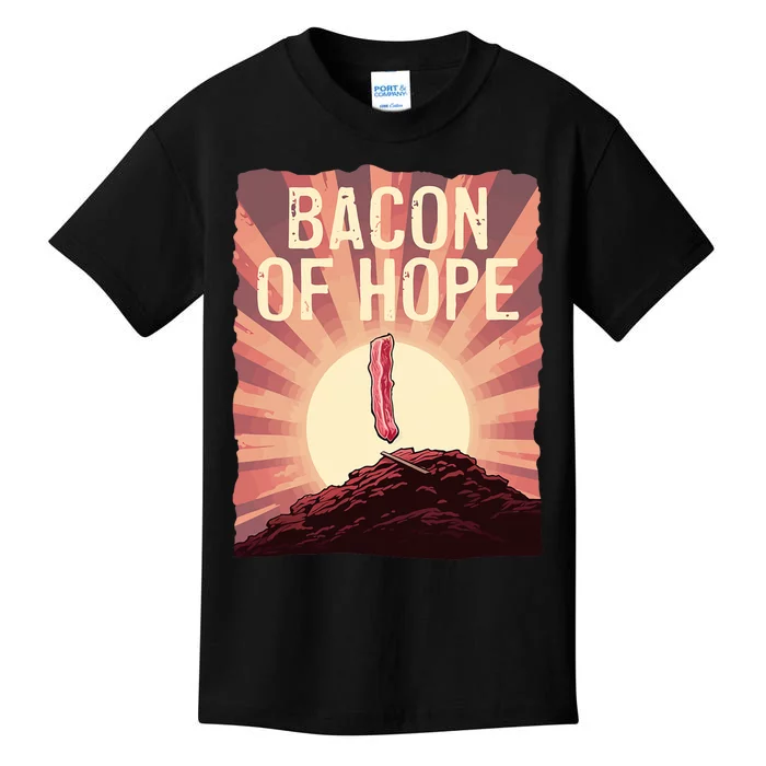 Funny BBQ Pork Pun Bacon Of Hope Pork Grillparty Barbecue Kids T-Shirt