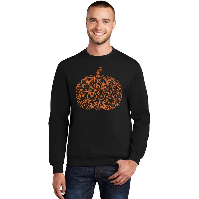 Funny Bicycle Pumpkin Costumes Fall Cycling Lovers Sweatshirt