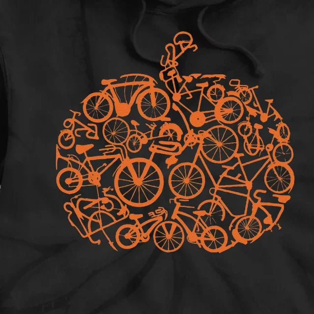 Funny Bicycle Pumpkin Costumes Fall Cycling Lovers Tie Dye Hoodie