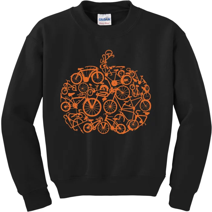 Funny Bicycle Pumpkin Costumes Fall Cycling Lovers Kids Sweatshirt