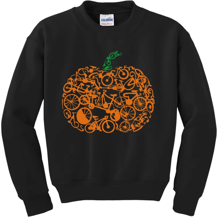 Funny Bicycle Pumpkin Costumes Fall Cycling Lovers Kids Sweatshirt