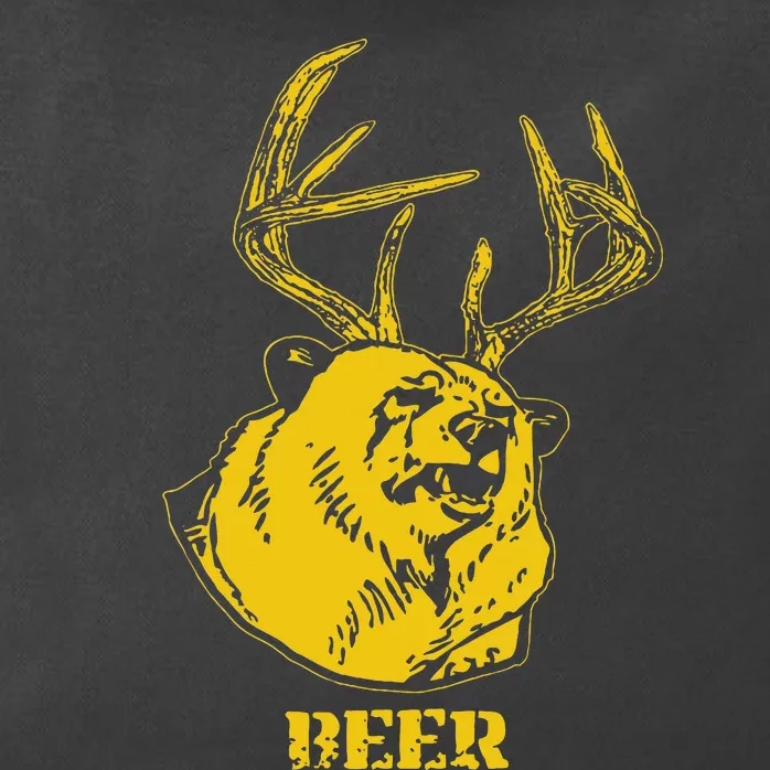 Funny Bear Plus Deer Equals Beer Deer Hunting USA Hunter Zip Tote Bag