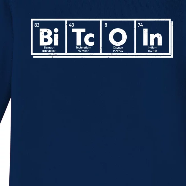 Funny Bitcoin Periodic Table Of Elements Baby Long Sleeve Bodysuit