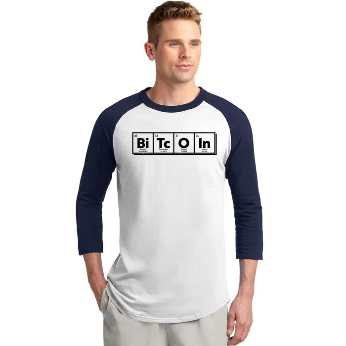 Funny Bitcoin Periodic Table Of Elements Baseball Sleeve Shirt