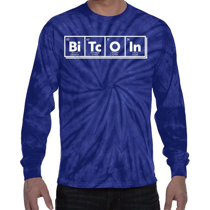 Funny Bitcoin Periodic Table Of Elements Tie-Dye Long Sleeve Shirt