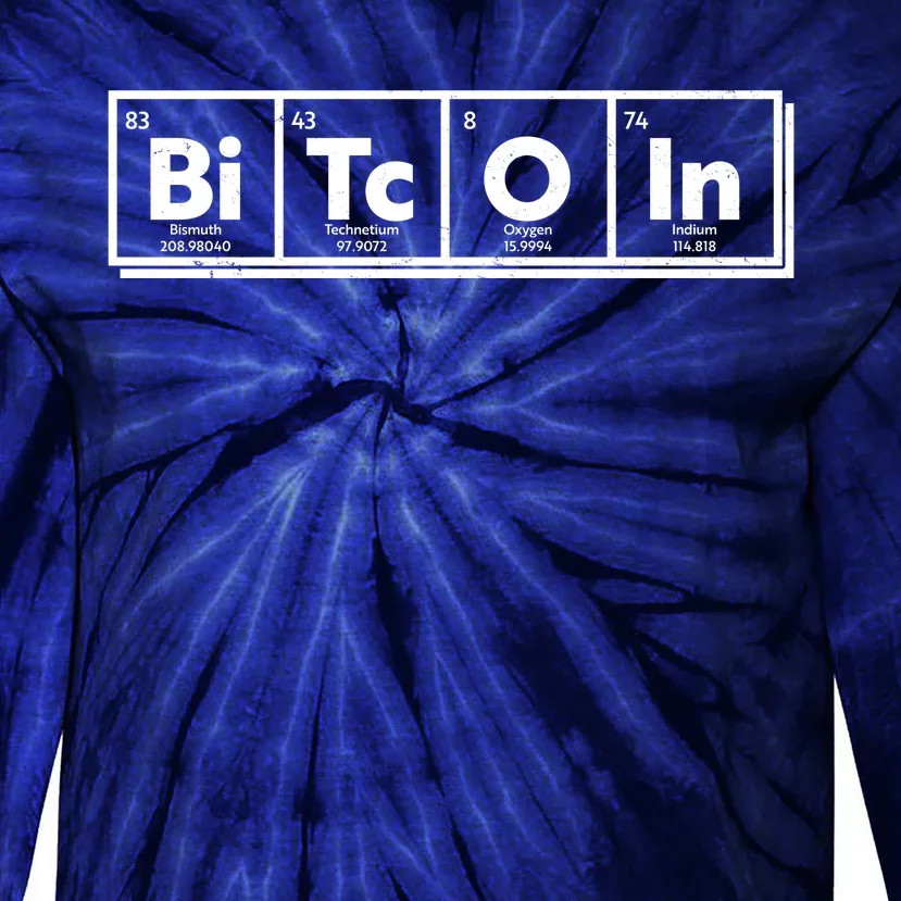 Funny Bitcoin Periodic Table Of Elements Tie-Dye Long Sleeve Shirt