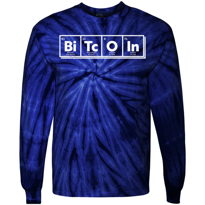 Funny Bitcoin Periodic Table Of Elements Tie-Dye Long Sleeve Shirt