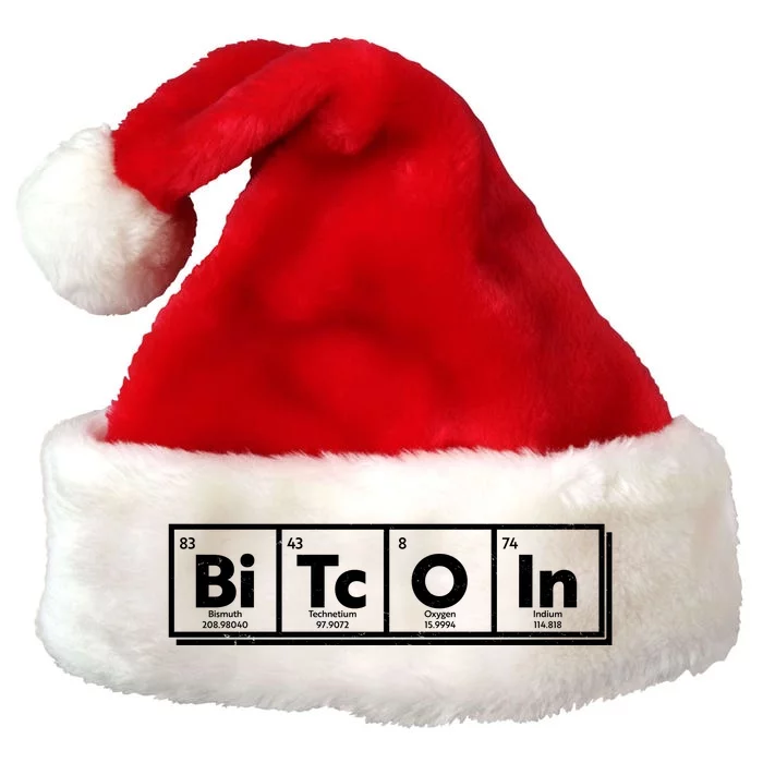 Funny Bitcoin Periodic Table Of Elements Premium Christmas Santa Hat