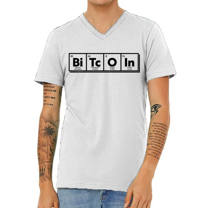 Funny Bitcoin Periodic Table Of Elements V-Neck T-Shirt