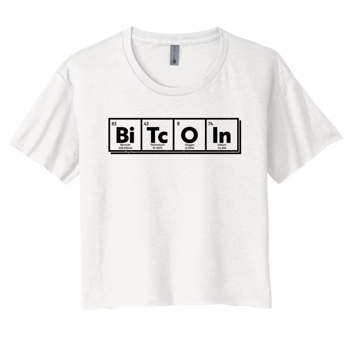 Funny Bitcoin Periodic Table Of Elements Women's Crop Top Tee