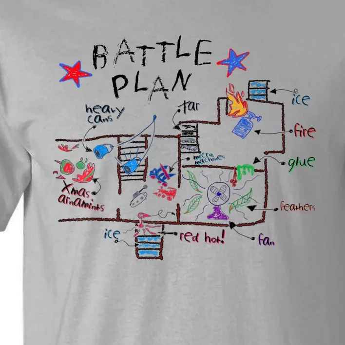 Funny Battle Plan Christmas Home Hand Dawn Alone Xmas Tall T-Shirt