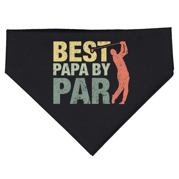 Funny Best Papa By Par Fathers Day Golf Gift Grandpa USA-Made Doggie Bandana