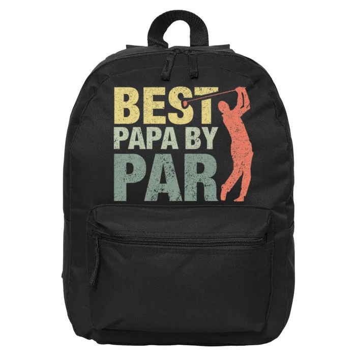 Funny Best Papa By Par Fathers Day Golf Gift Grandpa 16 in Basic Backpack