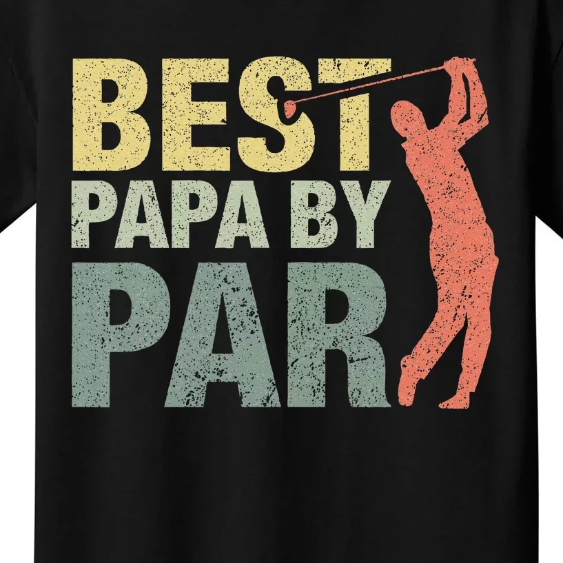 Funny Best Papa By Par Fathers Day Golf Gift Grandpa Kids T-Shirt