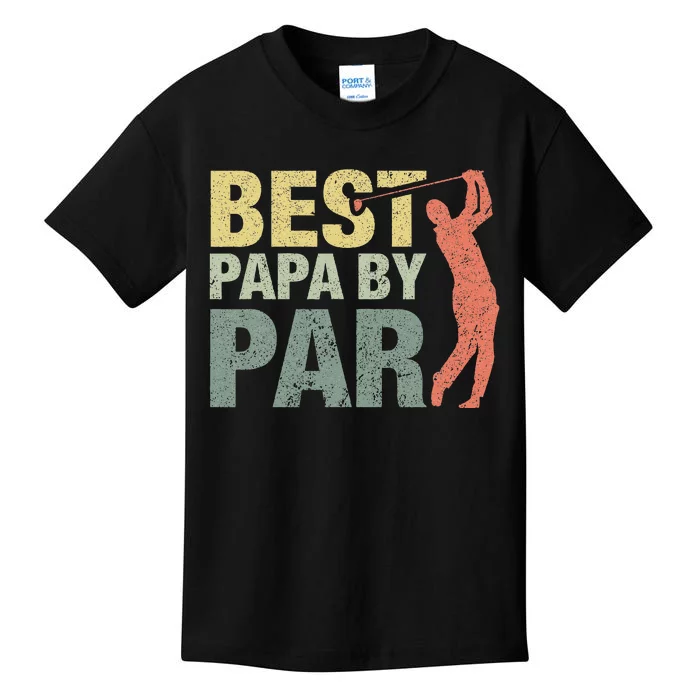 Funny Best Papa By Par Fathers Day Golf Gift Grandpa Kids T-Shirt