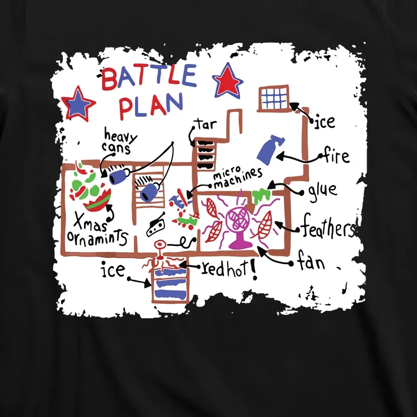 Funny Battle Plan Christmas Home Kids Hand Dawn Alone Xmas T-Shirt