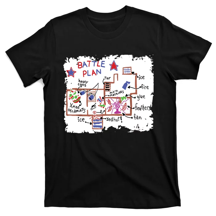 Funny Battle Plan Christmas Home Kids Hand Dawn Alone Xmas T-Shirt